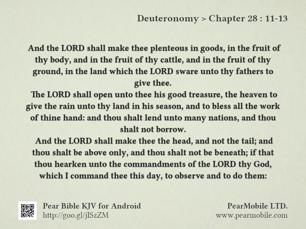 Deuteronomy, Chapter 28:11-13